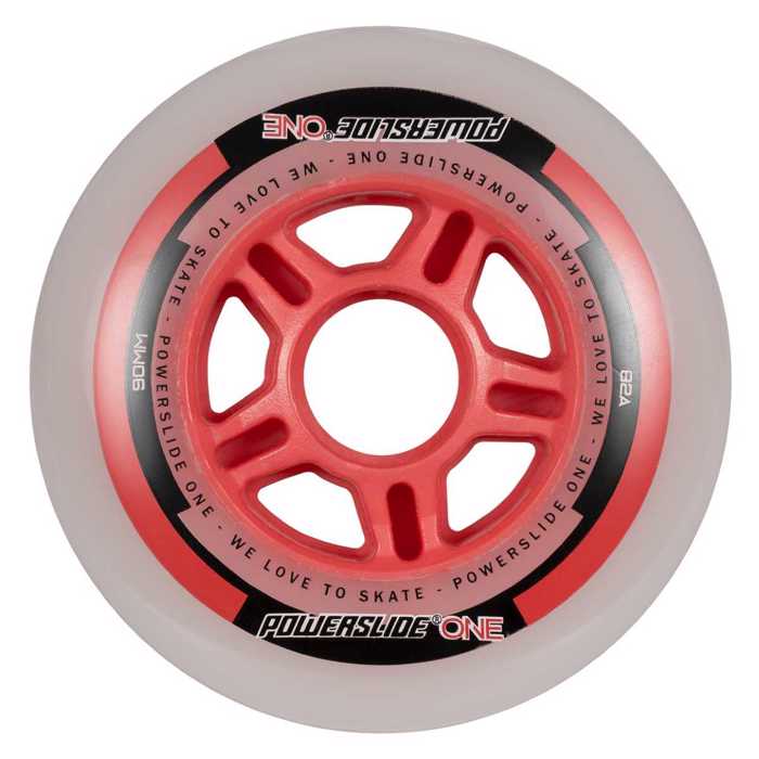 Powerslide PS One 90xil./82A Rodakia me Rouleman & Spacer - Kokkino